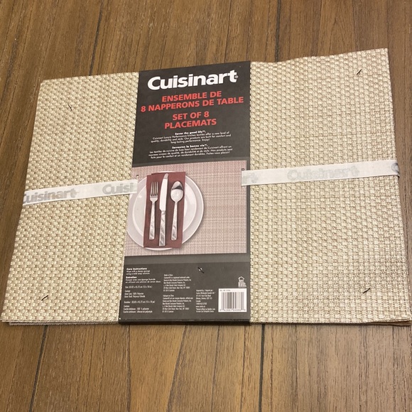 Cuisinart Set of 8 Placemats. Beige / Gold colour. 100% Polyester. Brand new. - Picture 2 of 4